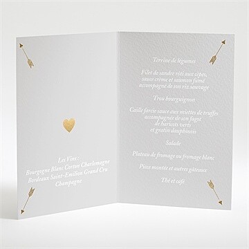 Menu mariage coeurs en coins - Intérieur du menu