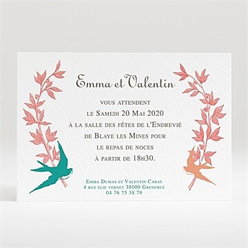 Carton d'invitation mariage réf. N120205