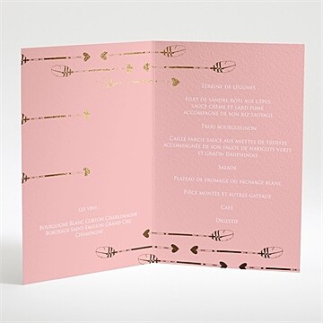 Menu mariage invitation photo vintage - Intérieur du menu