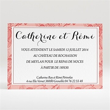 Carton d'invitation mariage réf. N120210