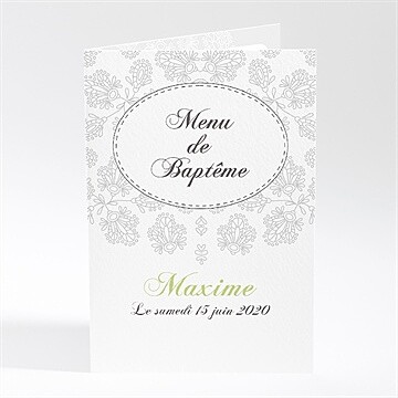 Menu baptême chevalet d'arabesque