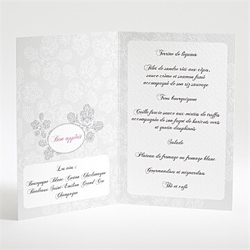 Menu communion double face avec photo - Intérieur du menu