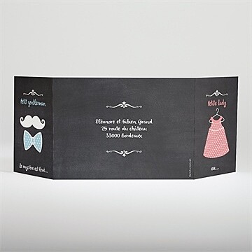 Faire-part naissance lady ou gentleman ? - Dos du faire-part