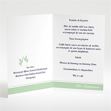 Menu communion venez l'entourer! - Intérieur du menu