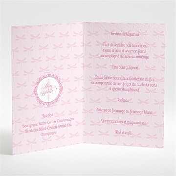 Menu baptême cadres baroques et ronds - Intérieur du menu