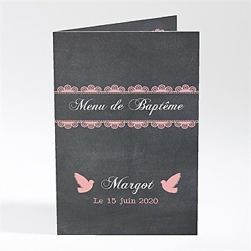 Menu baptême ardoise pour filles