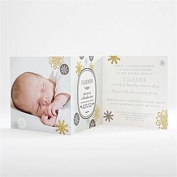Faire-part naissance etincellant avec photo - Intérieur du faire-part