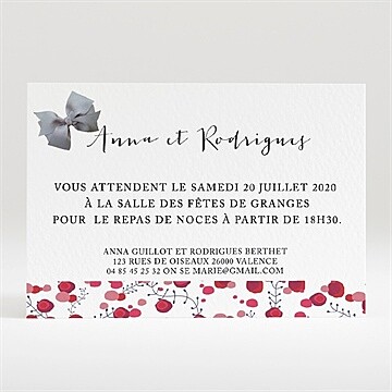 Carton d'invitation mariage réf. N120220