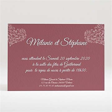 Carton d'invitation mariage réf. N120237