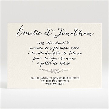Carton d'invitation mariage réf. N120243