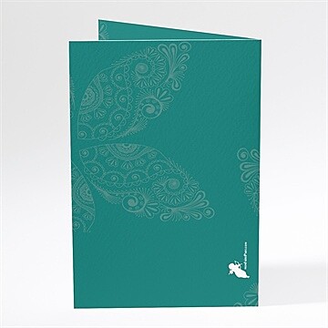 Menu mariage oriental vert - Dos du menu