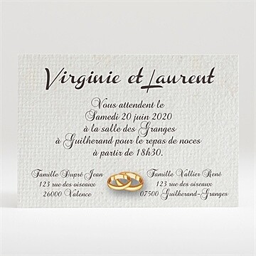 Carton d'invitation mariage réf. N120254