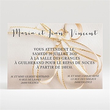 Carton d'invitation mariage réf. N120257