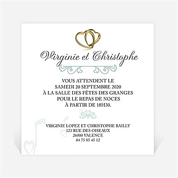 Carton d'invitation mariage réf. N300316