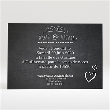 Carton d'invitation mariage réf. N120261