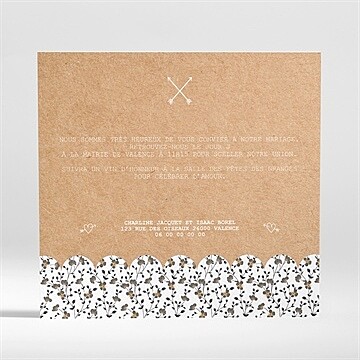 Faire-part mariage retro chic liberty - Dos du faire-part