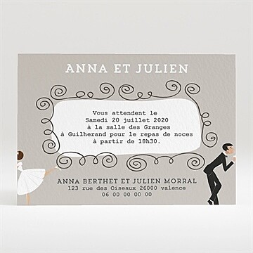 Carton d'invitation mariage réf. N120288