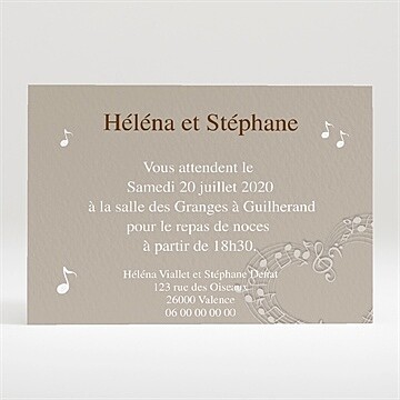 Carton d'invitation mariage réf. N120296