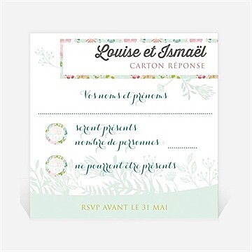 Carton réponse mariage le printemps