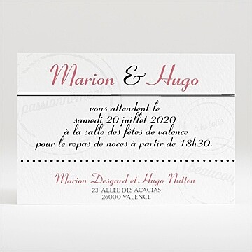Carton d'invitation mariage réf. N120305