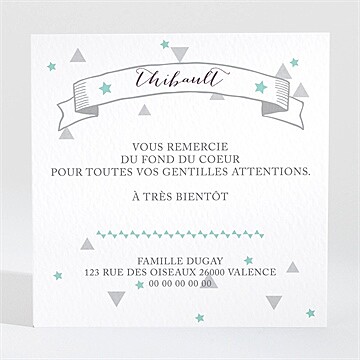 Remerciement naissance motifs et pastilles