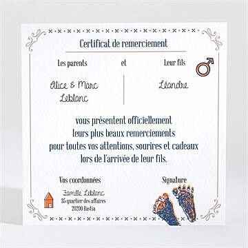Remerciement naissance jolis pictogrammes