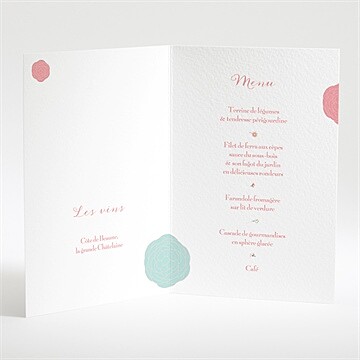 Menu baptême croix à motifs et pois - Intérieur du menu