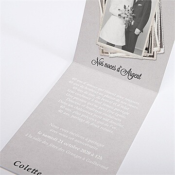 Invitation anniversaire de mariage la fête de nos années - Intérieur du faire-part
