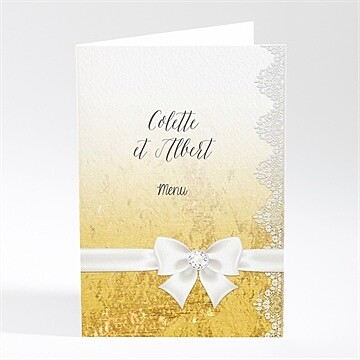 Menu anniversaire de mariage joli noeud or