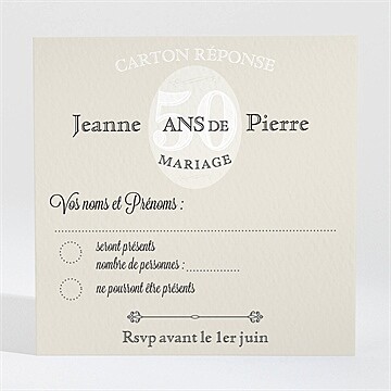 Carton réponse anniversaire de mariage notre roman photo accordéon
