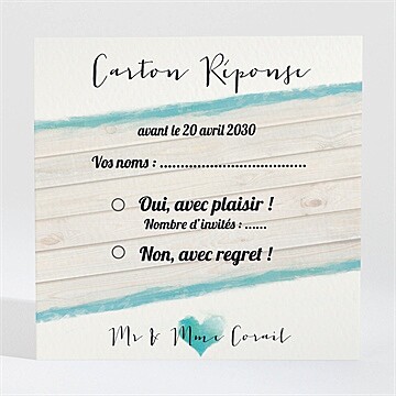 Carton réponse anniversaire de mariage fraîcheur et romantisme
