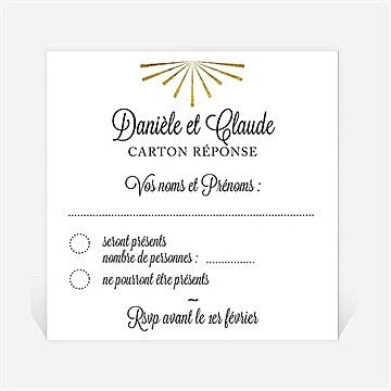 Carton réponse anniversaire de mariage célébrons nos noces d'or !