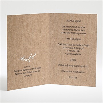 Menu anniversaire de mariage kraft original - Menu ouvert