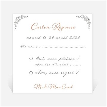 Carton réponse anniversaire de mariage photo et raffinement