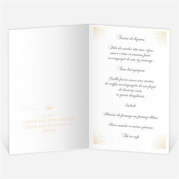 Menu anniversaire de mariage carte chic et tendance - Menu ouvert
