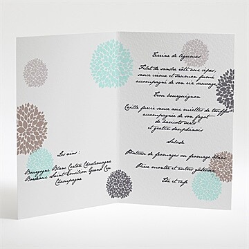 Menu anniversaire de mariage noces de cristal - Menu ouvert