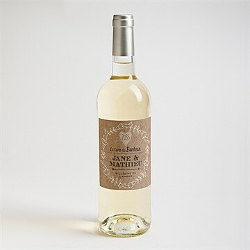 Etiquette de bouteille mariage kraft en folie - Mise en situation