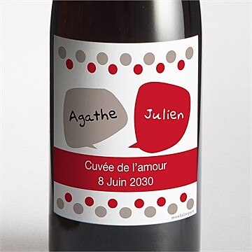 Etiquette de bouteille mariage humour original pochette duo