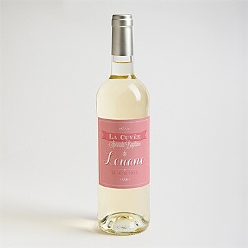 Etiquette de bouteille baptême tendance typographique - Mise en situation