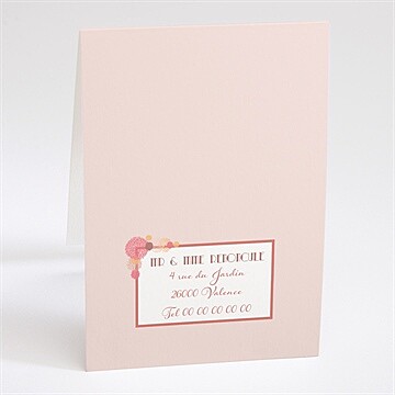 Invitation anniversaire poudre fleurie - Dos du faire-part