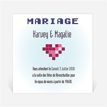 Carton d'invitation mariage réf. N300653
