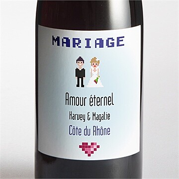Etiquette de bouteille mariage le gâteau des mariés