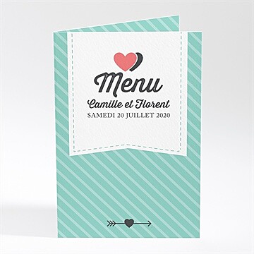 Menu mariage coeurs roses photo