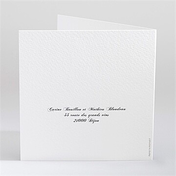 Faire-part mariage papillons en coeur - Dos du faire-part