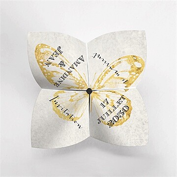 Faire-part mariage papillon original - Vue du dessus