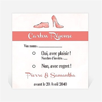 Carton réponse mariage elle & lui