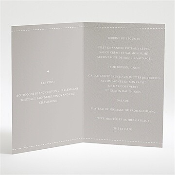 Menu mariage couleur taupe - Menu ouvert