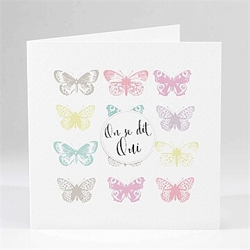 Faire-part mariage papillons de couleurs