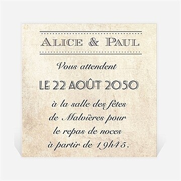 Carton d'invitation mariage réf. N300807