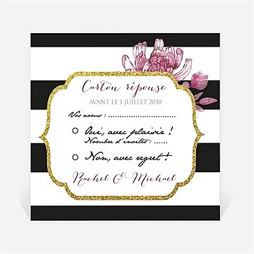 Carton réponse mariage original et baroque